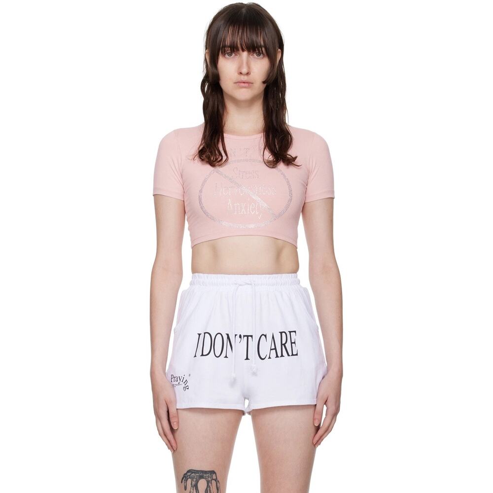Praying SSENSE Exclusive Pink 'I Don't Care' T-Shirt